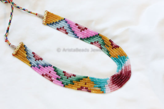 7 Strand Semiprecious Beads Necklace - Style 9