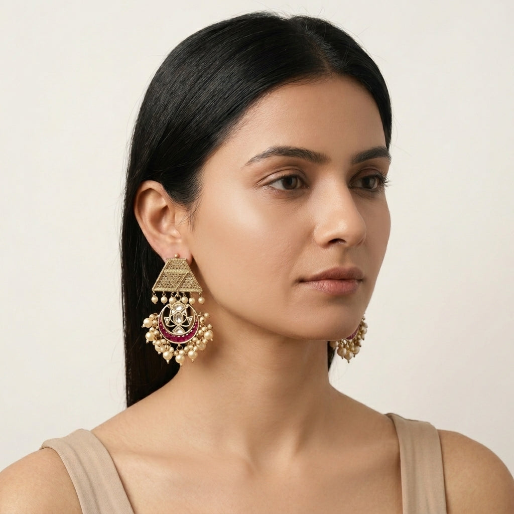 Padmini VIntage Gold Chandbaali