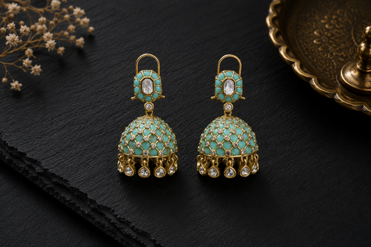 Takkar Kundan Polki Kundan Jhumka - Mint