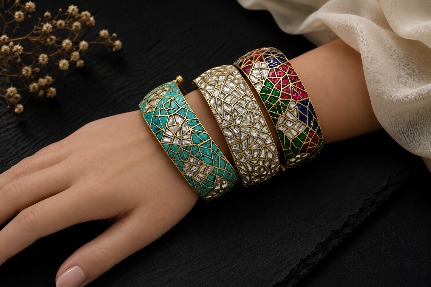 Sunidhi Takkar Jadau Kundan Bangle (2.6 Openable)