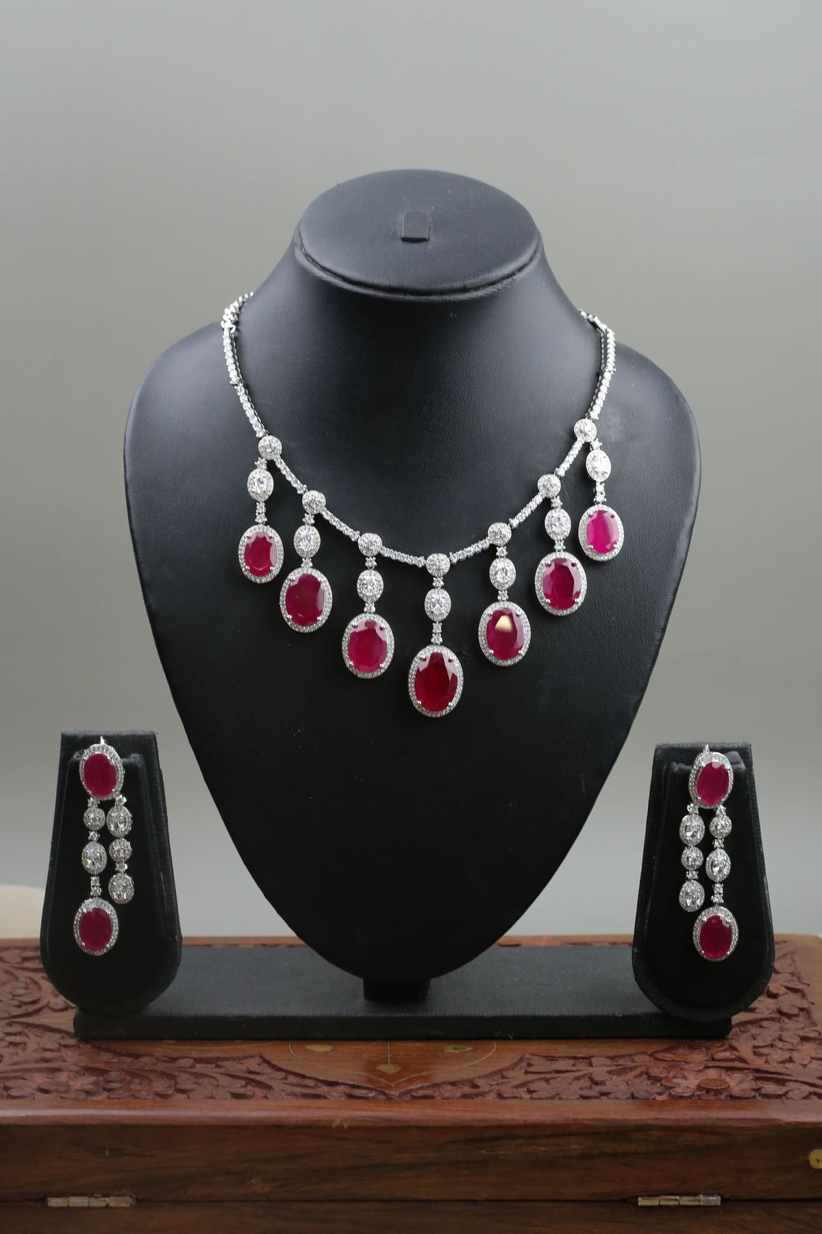 Lara Designer Micro CZ & Doublet Necklace Set