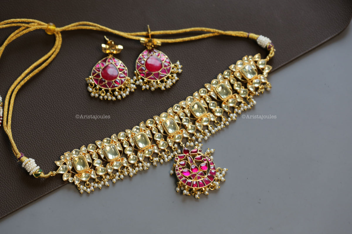 Takkar Kundan & Pachi Kundan Fusion Set