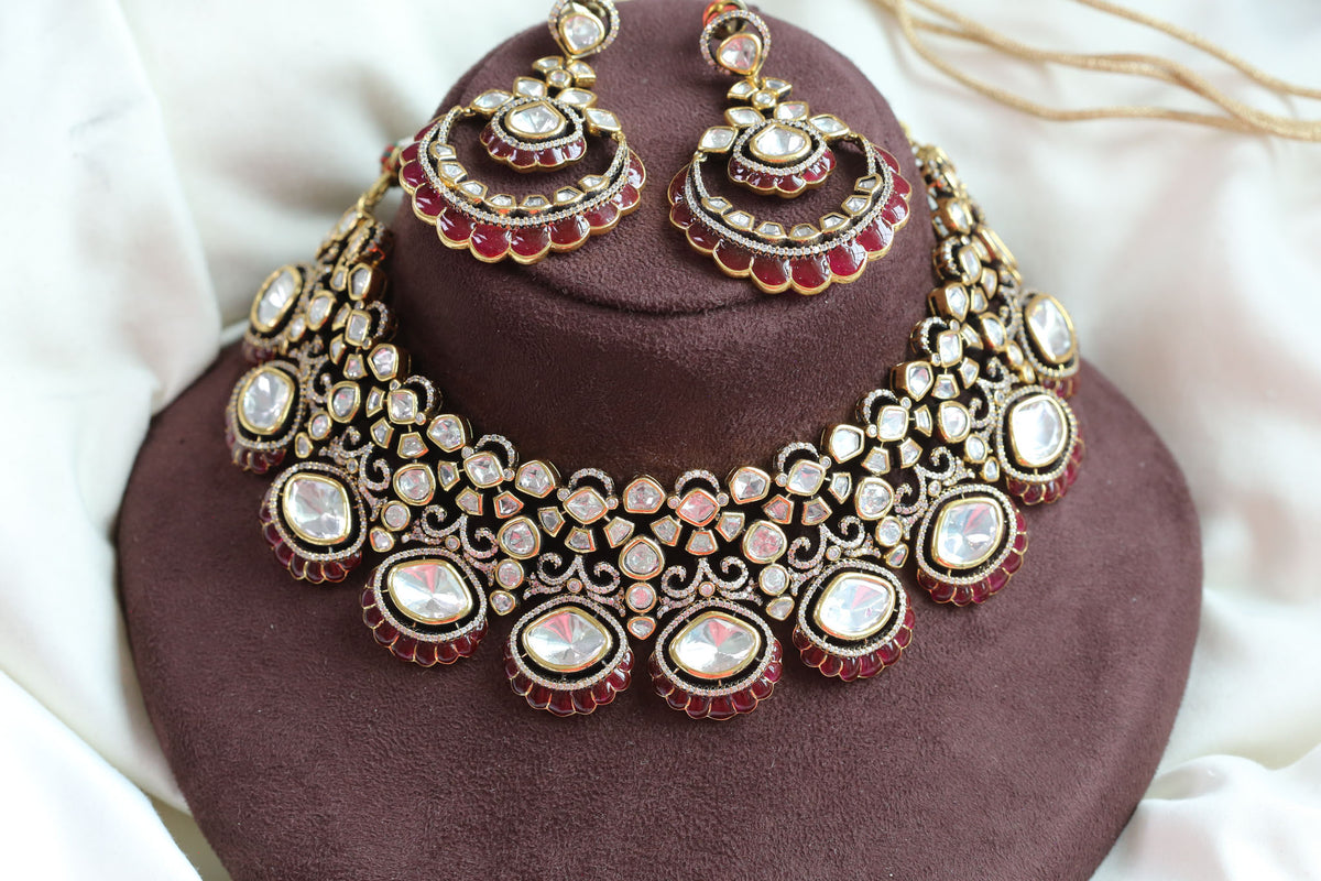 Nisaar Uncut Polki & RubyTakkar Kundan Necklace Set