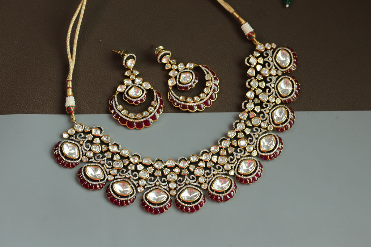 Nisaar Uncut Polki & RubyTakkar Kundan Necklace Set
