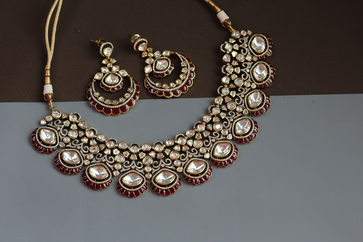 Nisaar Uncut Polki & RubyTakkar Kundan Necklace Set