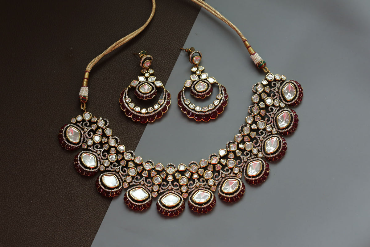 Nisaar Uncut Polki & RubyTakkar Kundan Necklace Set
