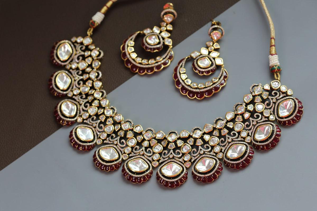 Nisaar Uncut Polki & RubyTakkar Kundan Necklace Set