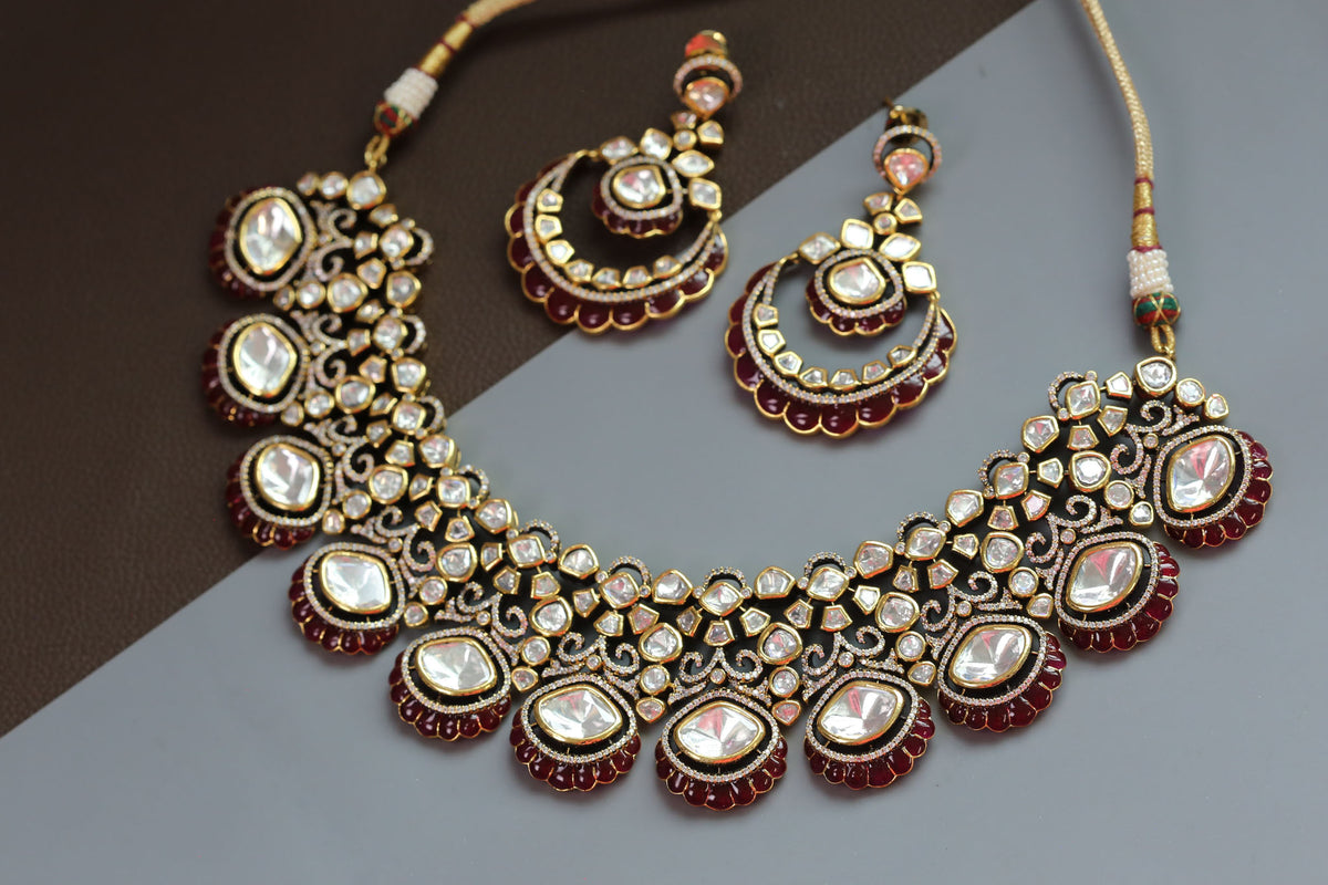 Nisaar Uncut Polki & RubyTakkar Kundan Necklace Set