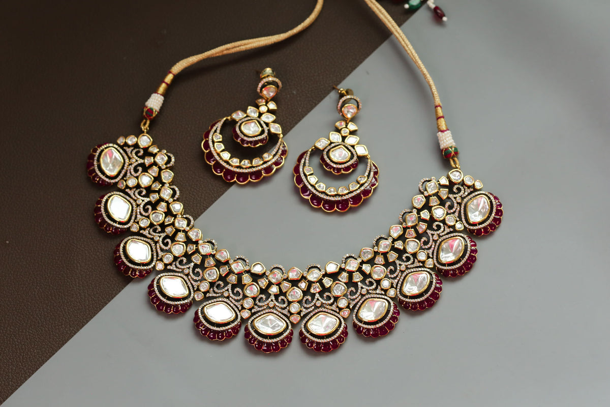 Nisaar Uncut Polki & RubyTakkar Kundan Necklace Set