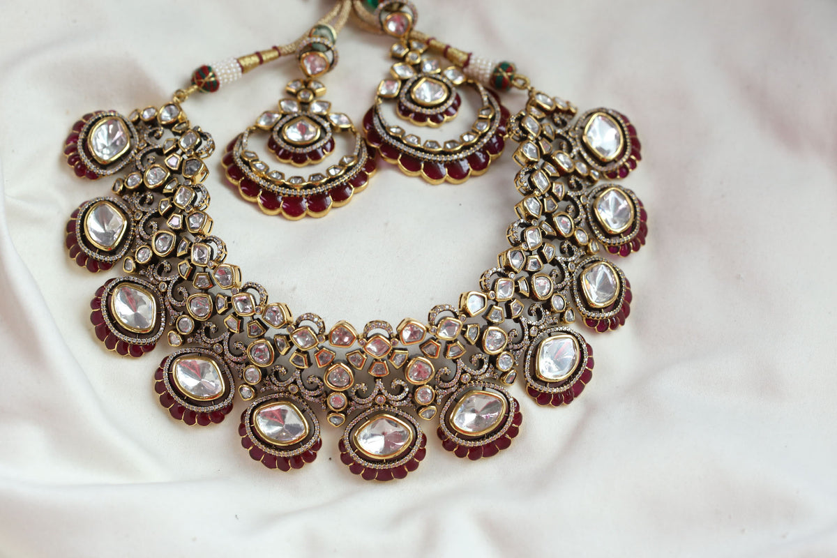 Nisaar Uncut Polki & RubyTakkar Kundan Necklace Set