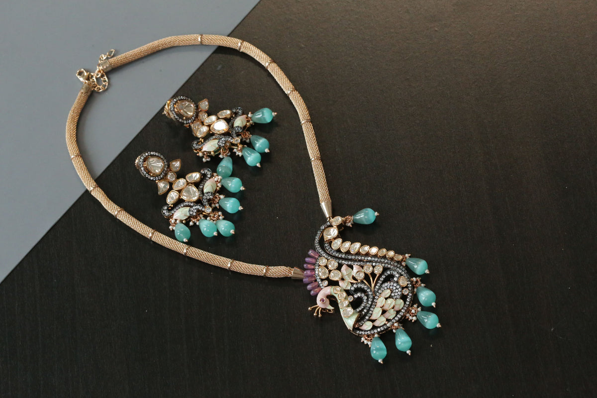 Yashika Enamel & LV Moissanite Set