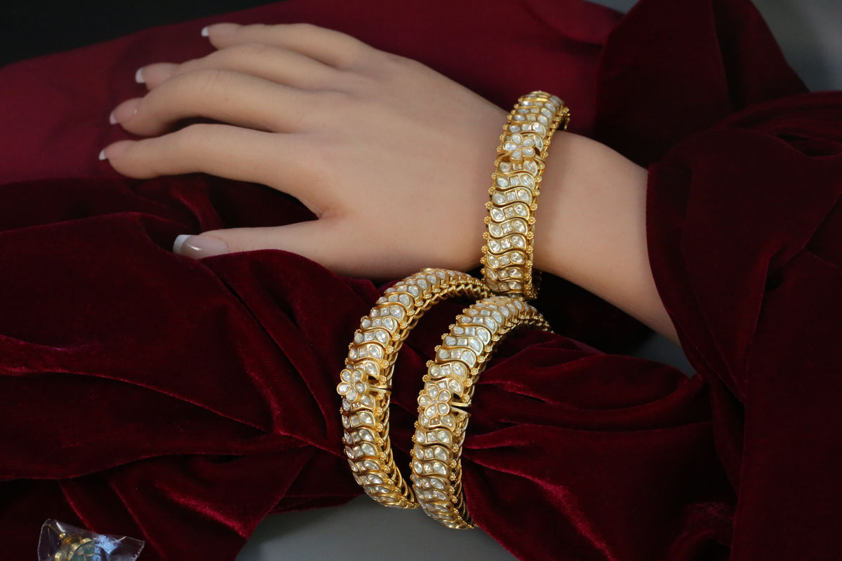 Premium Uncut Polki Sutlara Flexible Bracelet