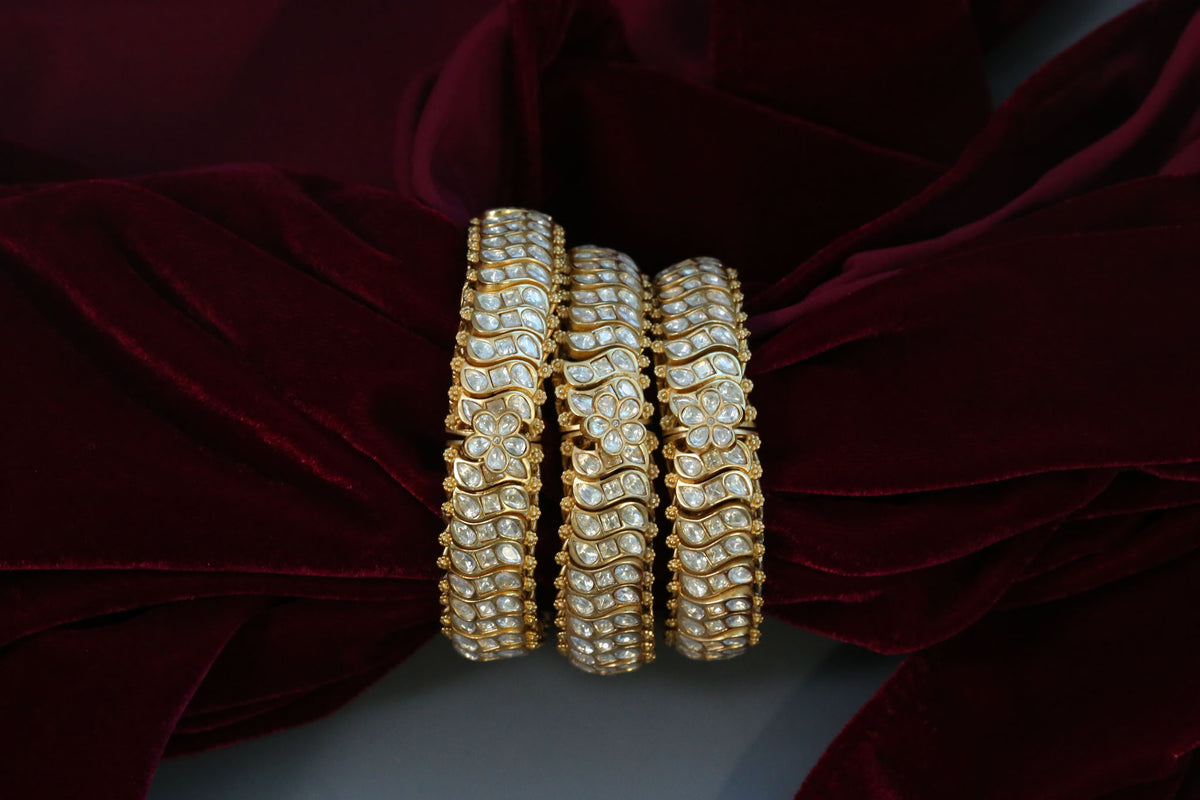 Premium Uncut Polki Sutlara Flexible Bracelet