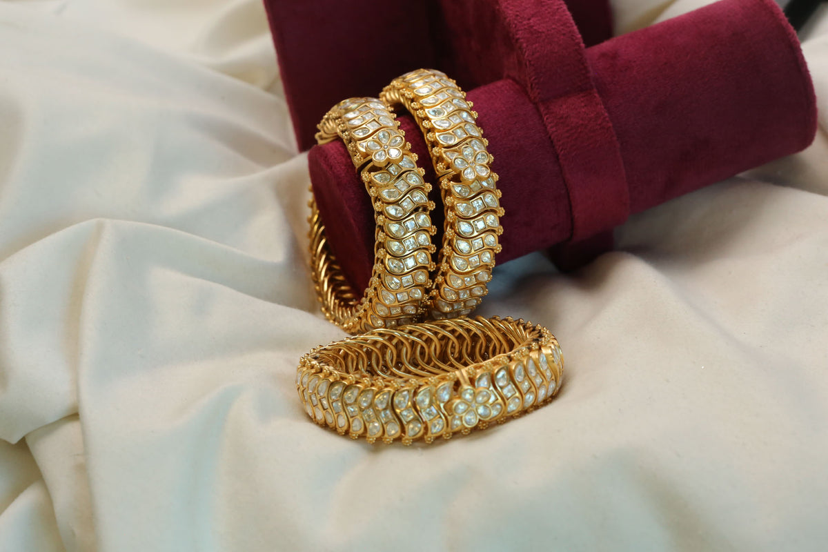 Premium Uncut Polki Sutlara Flexible Bracelet