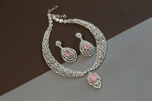 Sitara Premium Quality CZ Necklace Sets - Pink