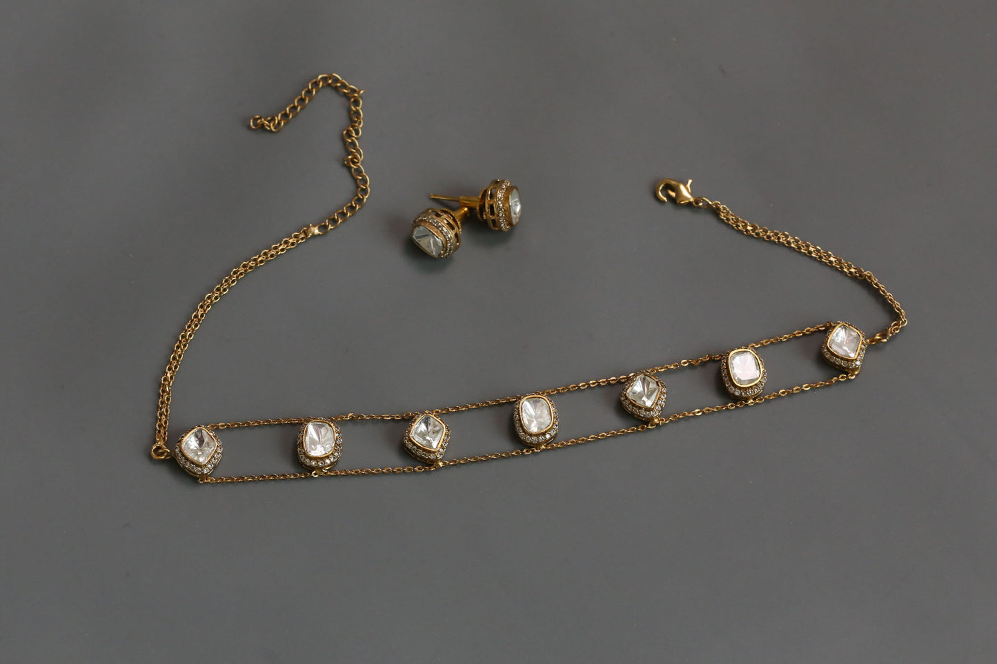 Manya Dainty Uncut Polki Choker Set