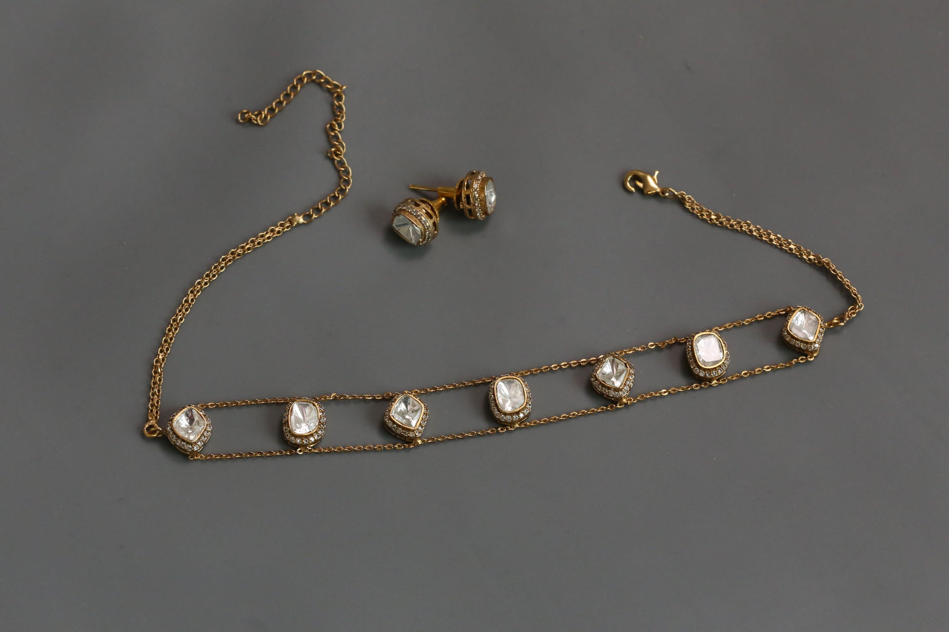 Manya Dainty Uncut Polki Choker Set