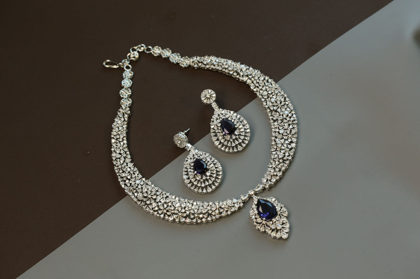 Sitara Premium Quality CZ Necklace Sets - Blue