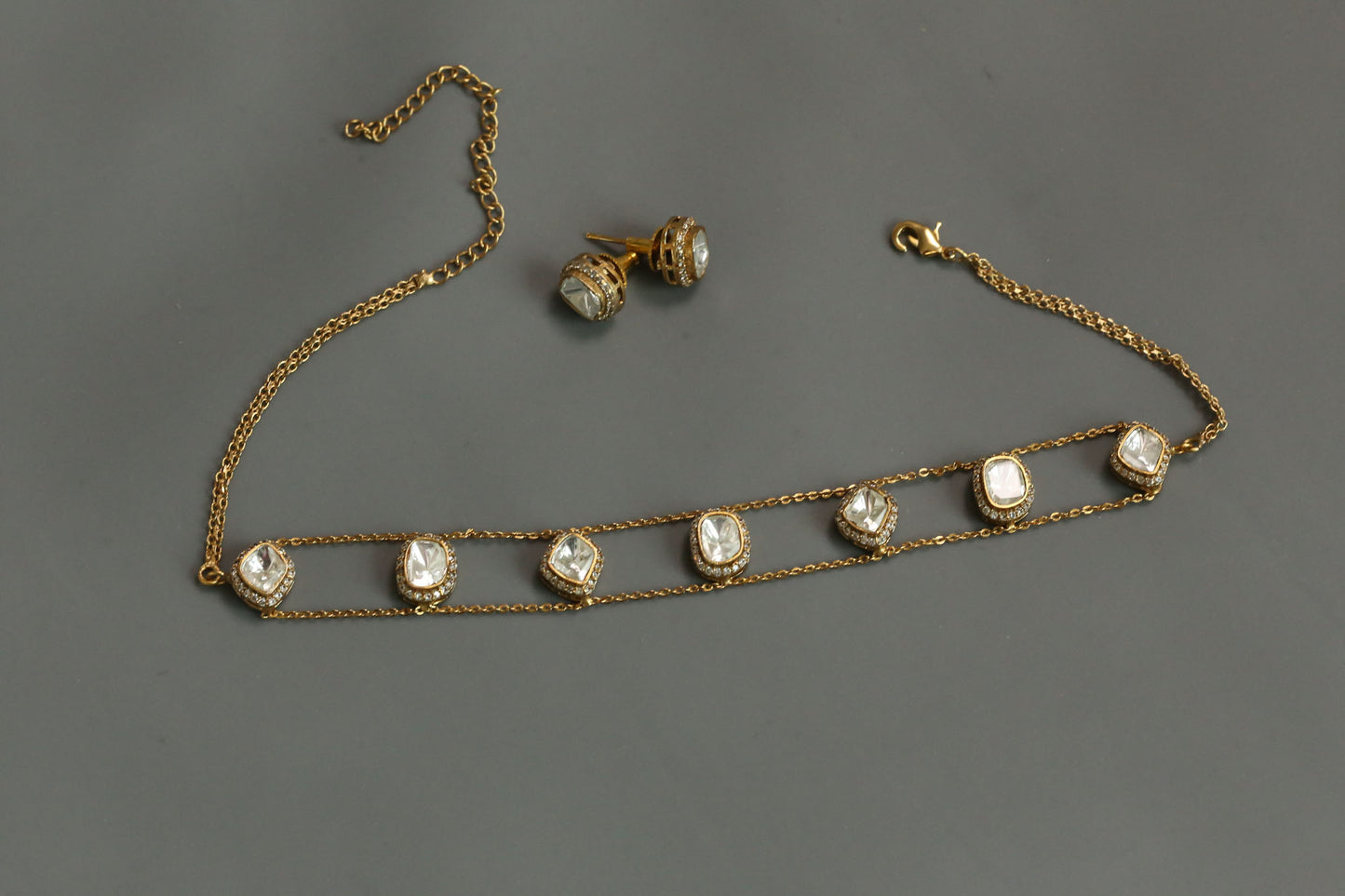 Manya Dainty Uncut Polki Choker Set