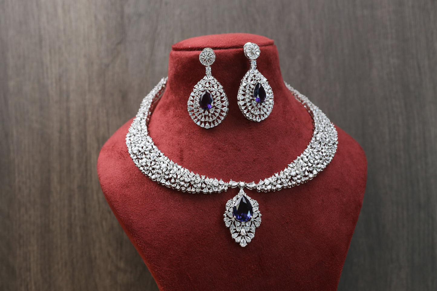 Sitara Premium Quality CZ Necklace Sets - Blue