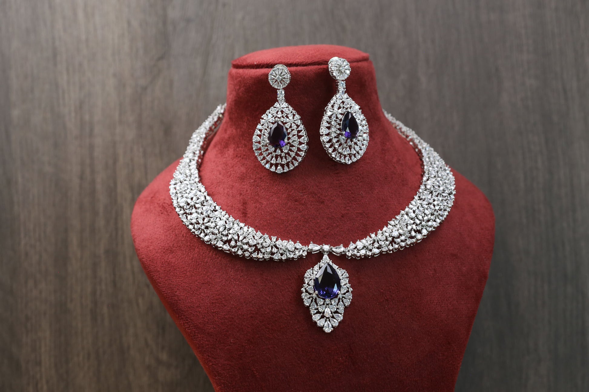 Sitara Premium Quality CZ Necklace Sets - Blue