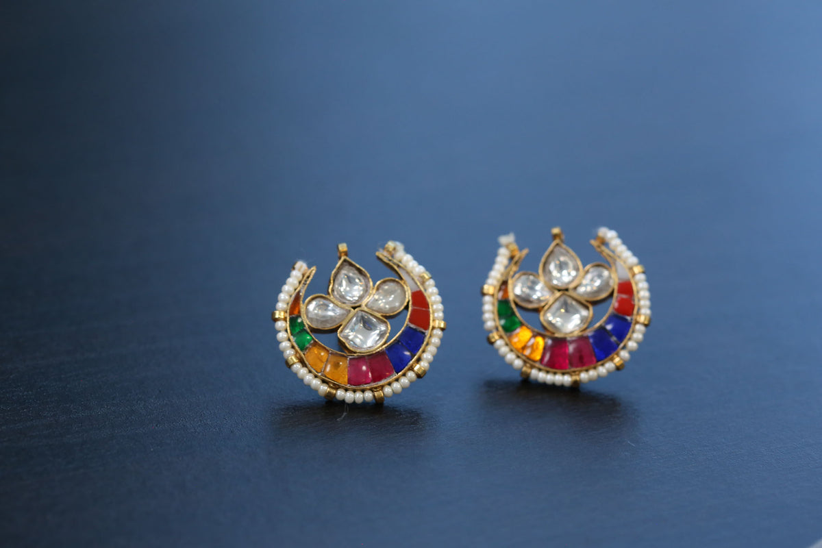 Navratana Jadau Kundan Studs