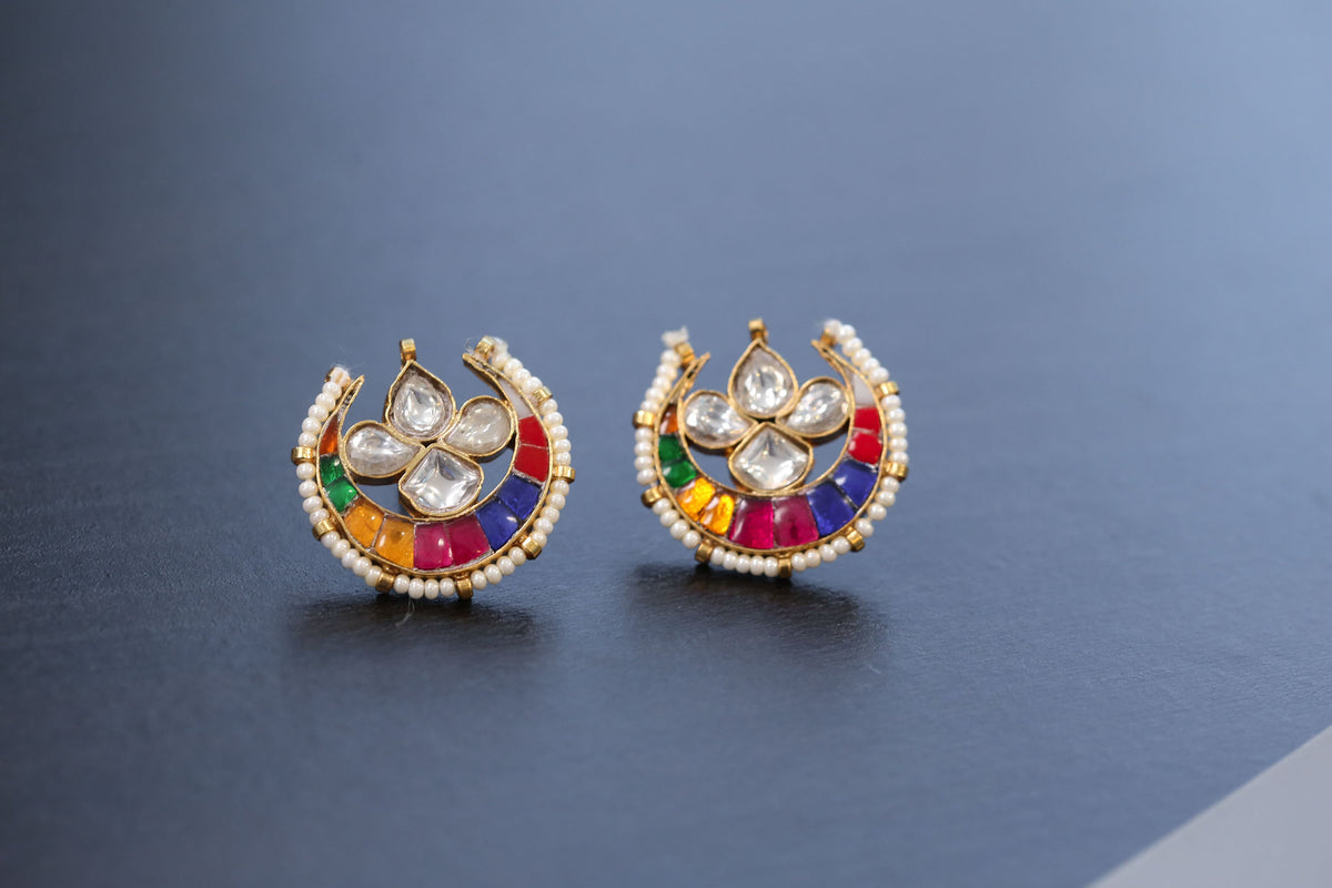 Navratana Jadau Kundan Studs
