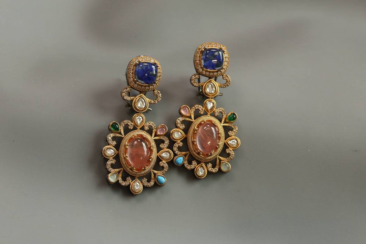 Sabya Semiprecious Stones Earrings - Blue