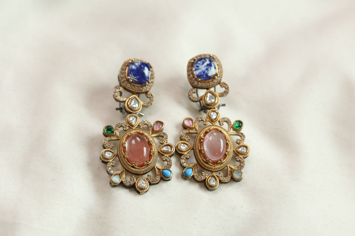 Sabya Semiprecious Stones Earrings - Blue