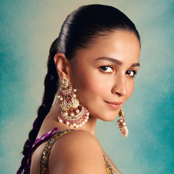 Alia Lotus Kundan Polki Earrings