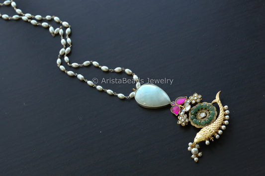 Kundan Jadau Fusion Necklace - Larimar