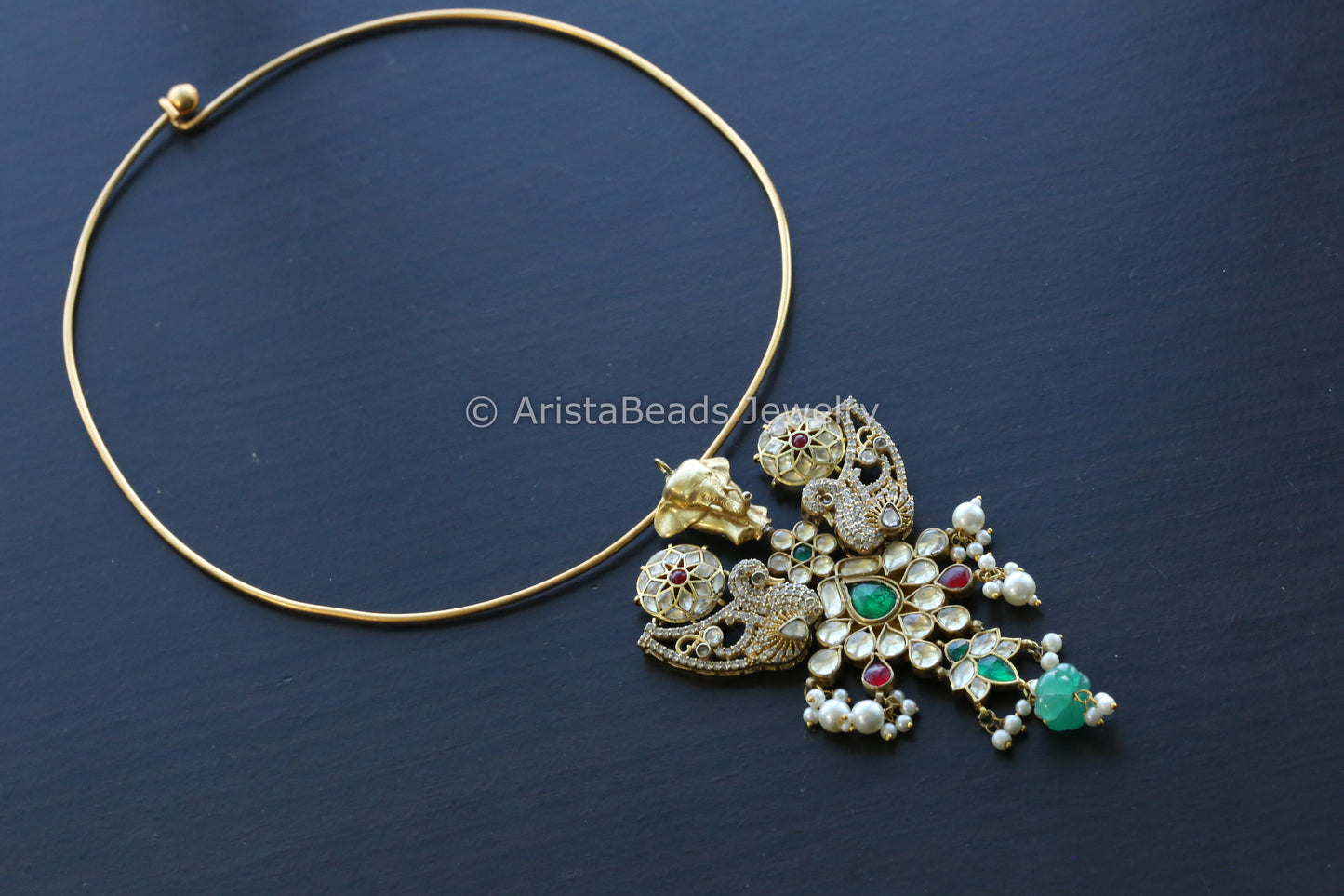 Kundan Jadau Fusion Hasli Necklace