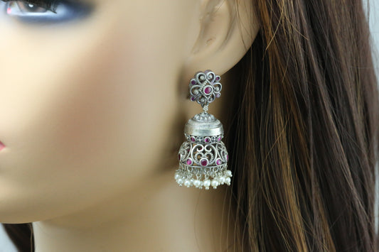 Kemp Stone Jhumka - Ruby