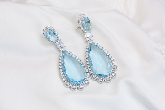 Blue Hydro CZ Earrings