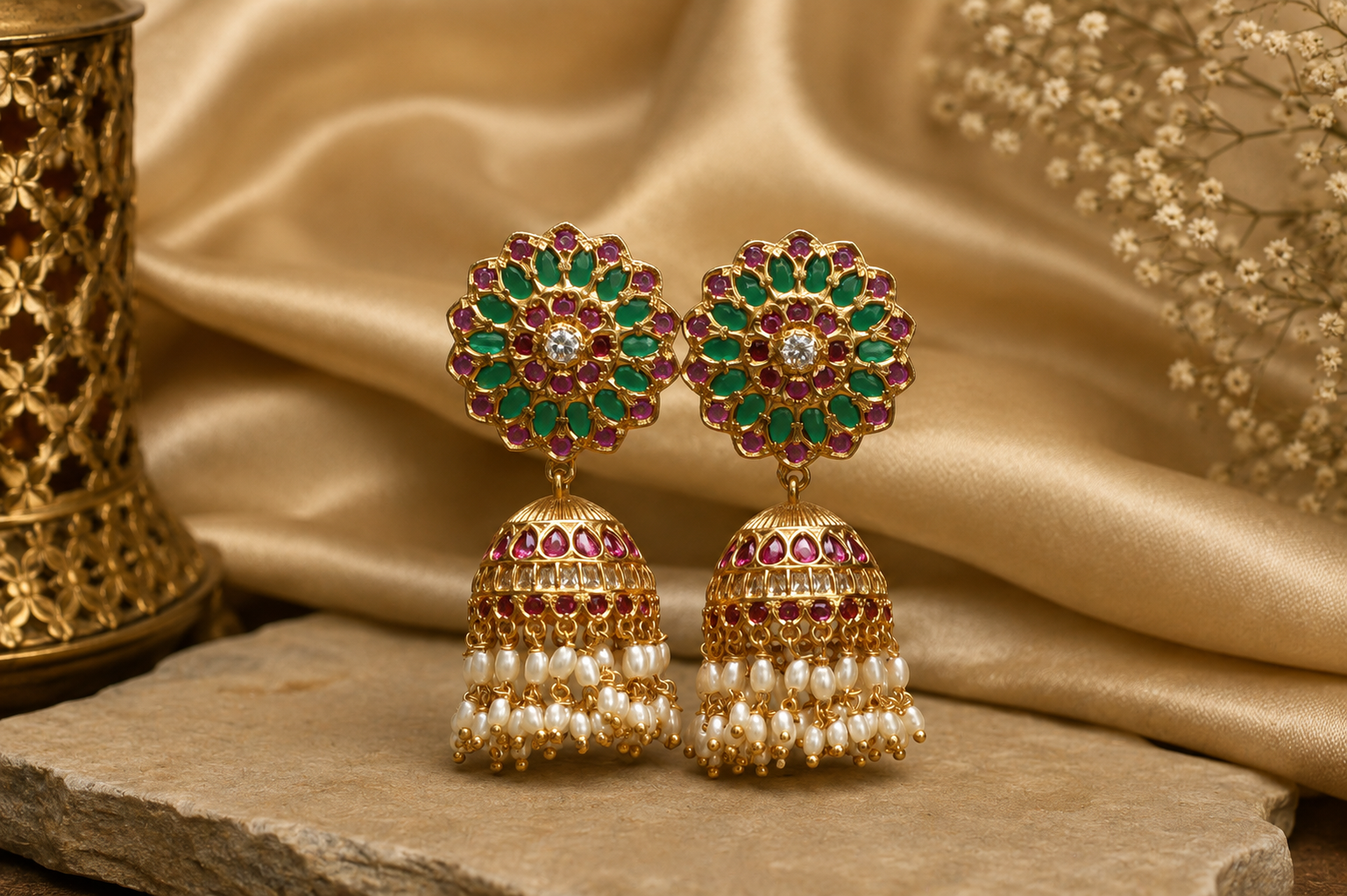 Surya Temple Jhumka -  Multi