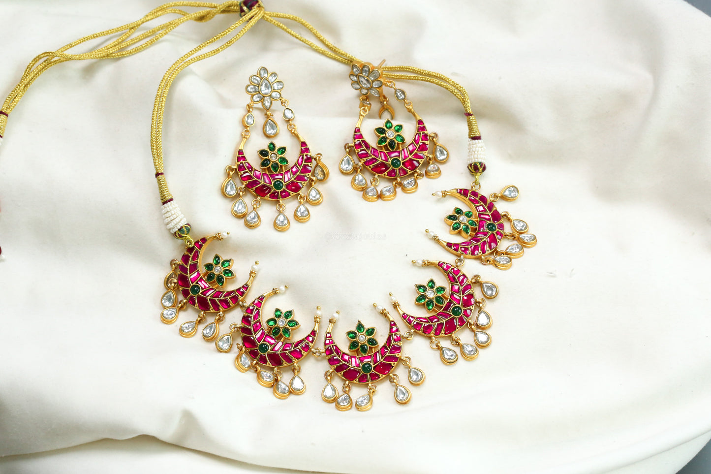 Chandrika Premium Jadau Kundan Set - Ruby Green