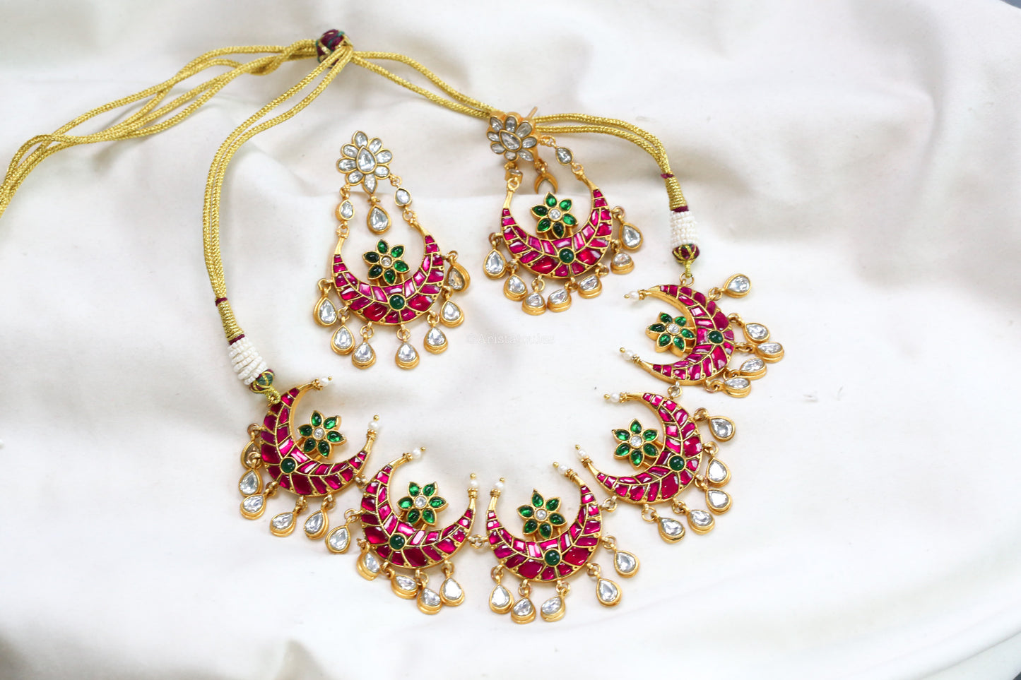 Chandrika Premium Jadau Kundan Set - Ruby Green