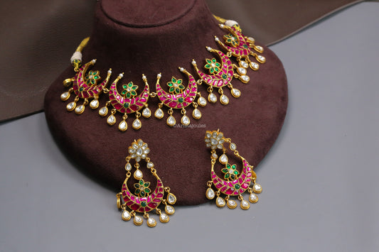 Chandrika Premium Jadau Kundan Set - Ruby Green