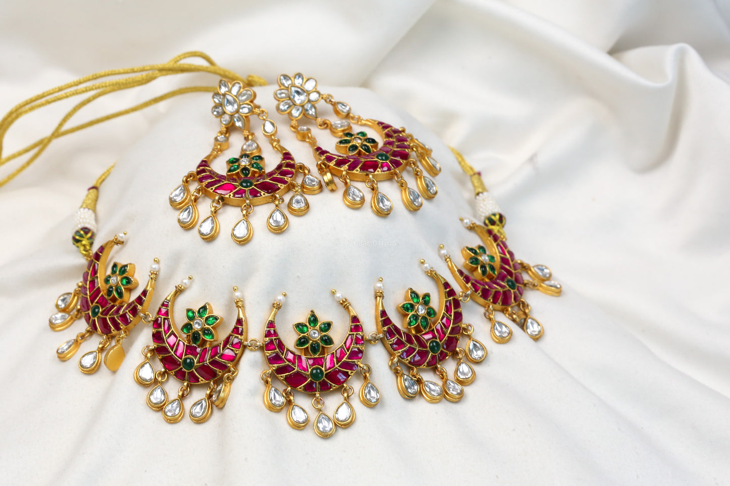 Chandrika Premium Jadau Kundan Set - Ruby Green
