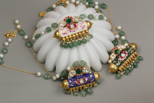 Meenakari Tabeez Jadau Pendant Necklace (104-55)