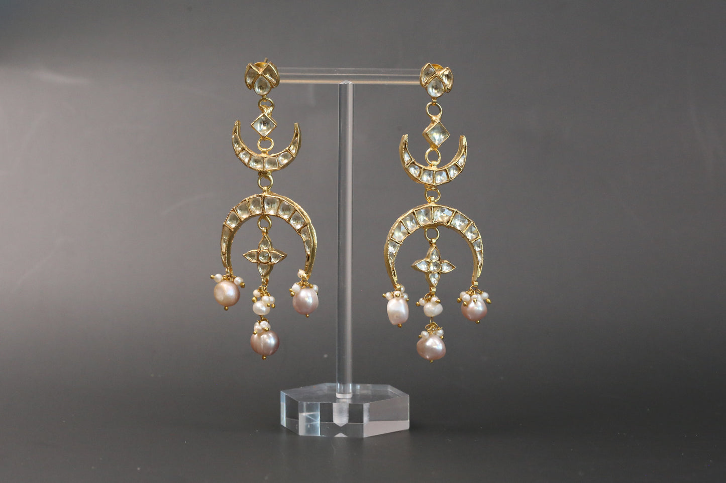 Taara Kundan Earrings - Real Pearl Drops
