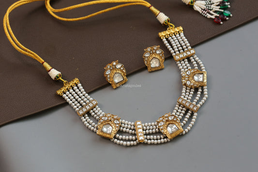 Jharoka Vintage Look Kundan Necklace Set