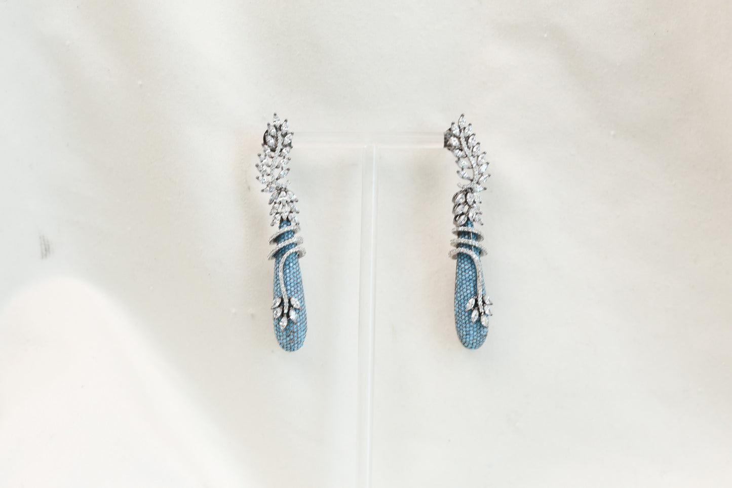 Pave Micro CZ Earrings - Turquoise (Style 2)