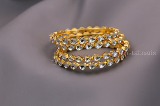 Kanak Pachi Kundan Bangle Set (Set Of 4)