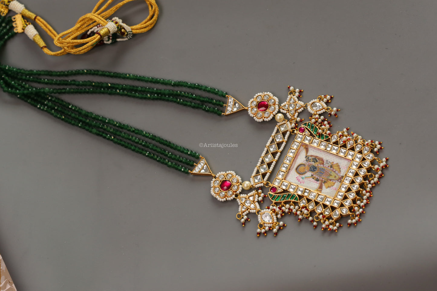 Srinathji Pichwai Painting Kundan Necklace