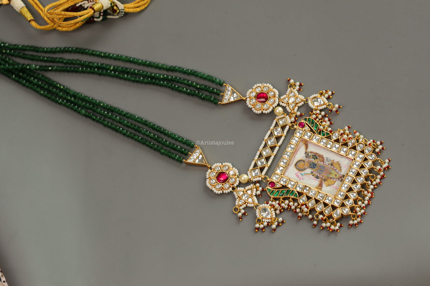 Srinathji Pichwai Painting Kundan Necklace