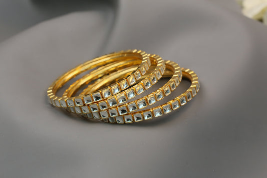 Raina Pachi Kundan Bangle Set (Set Of 4)
