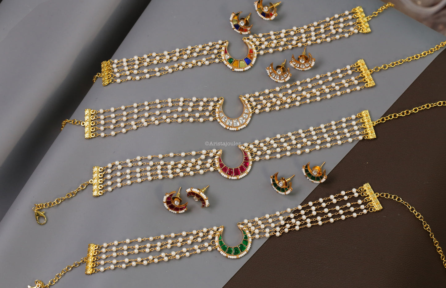 Cresent Moon Jadau Kundan Choker Set
