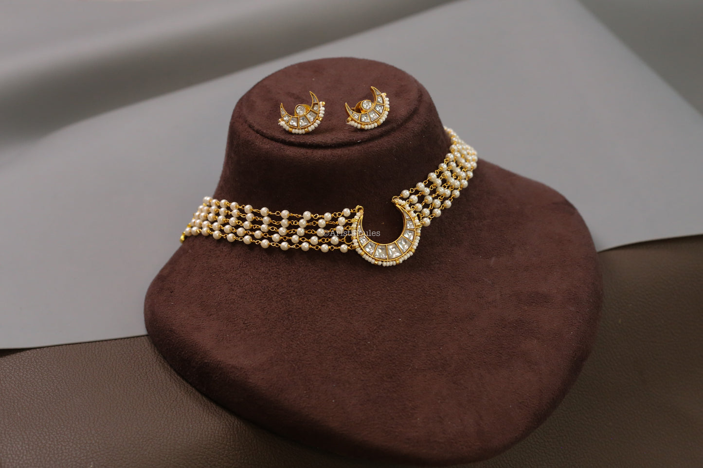 Cresent Moon Jadau Kundan Choker Set