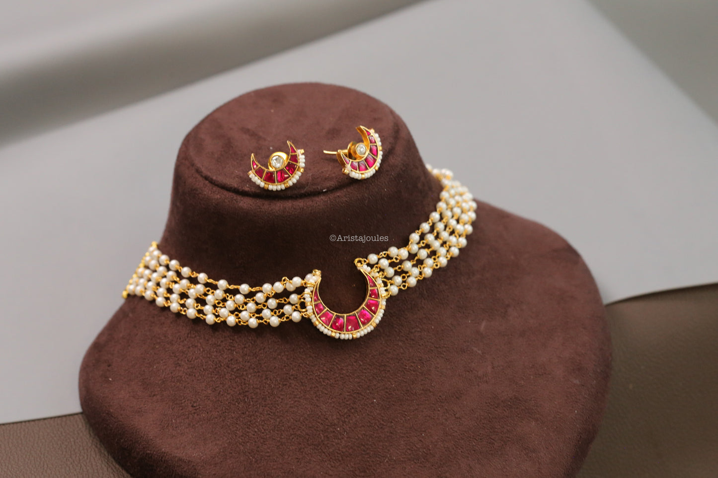 Cresent Moon Jadau Kundan Choker Set